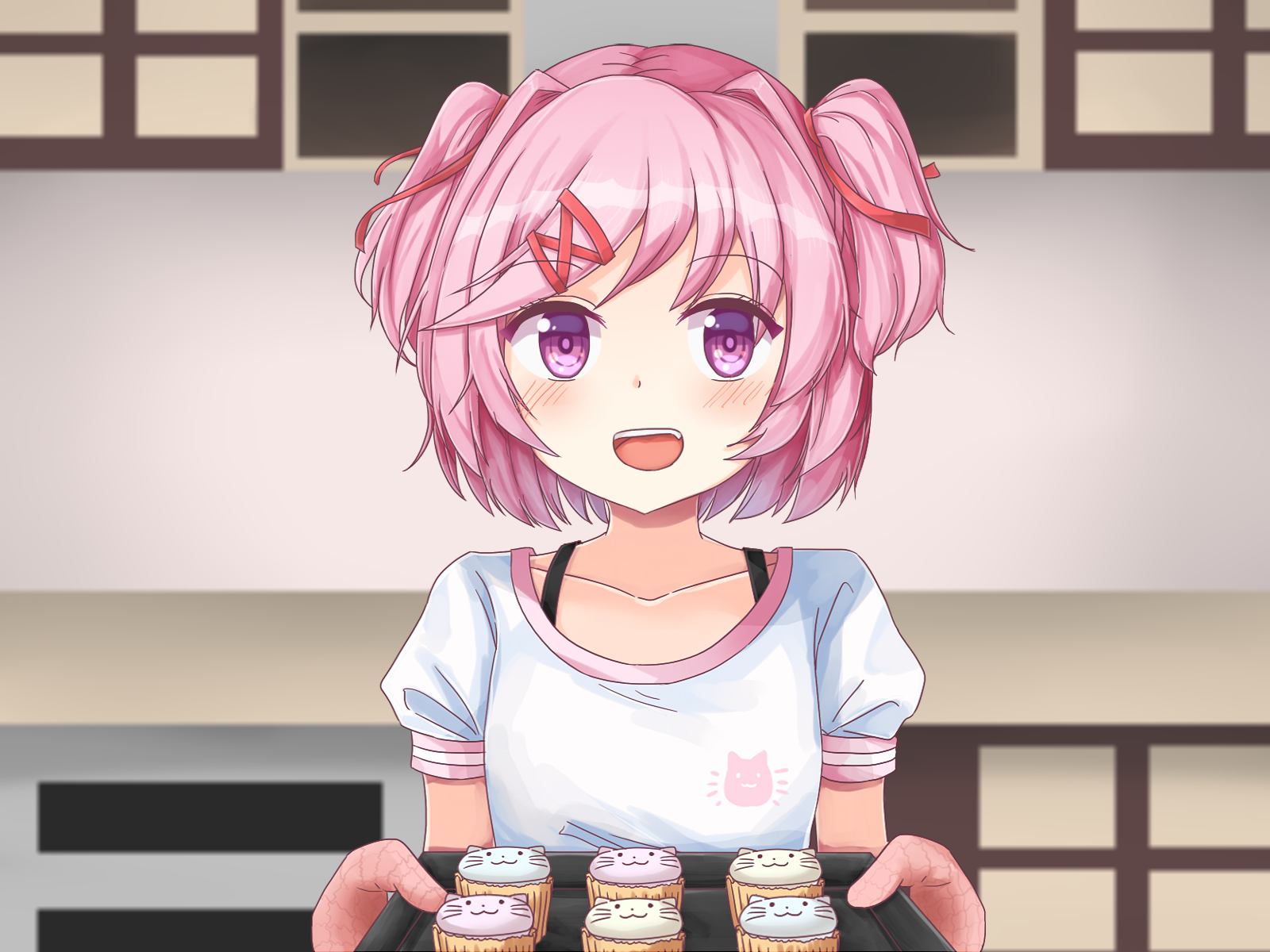 1600x1200 Natsuki from Doki Doki Literature Club! HD Wallpaper