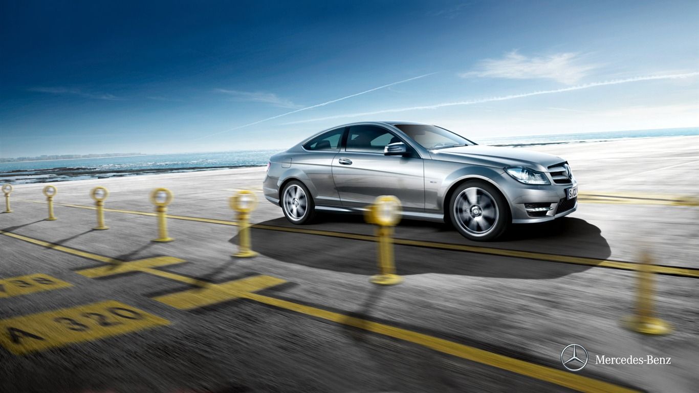 1366x768 Mercedes Benz C Class Two Door Coupe Wallpaper