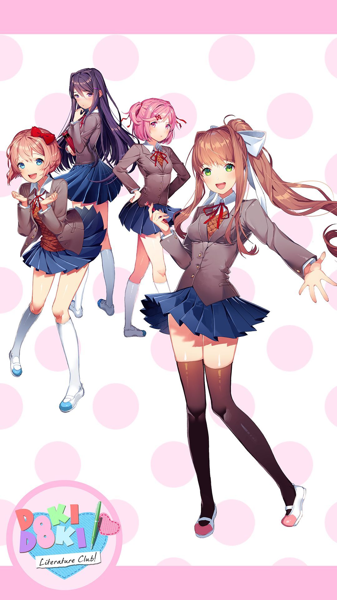 1080x1920 Phone wallpaper: Sayori (Doki Doki Literature Club!), Natsuki (Doki Doki Literature Club!), Video Game, Doki Doki Literature Club!, Monika (Doki Doki Literature Club!), Yuri (Doki Doki Literature Club!) 1403070