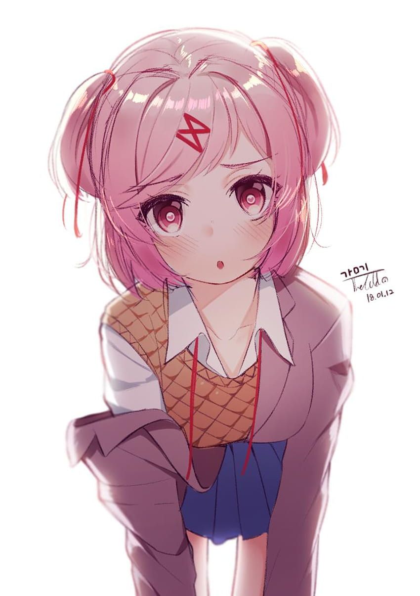 850x1205 Natsuki ddlc HD phone wallpaper