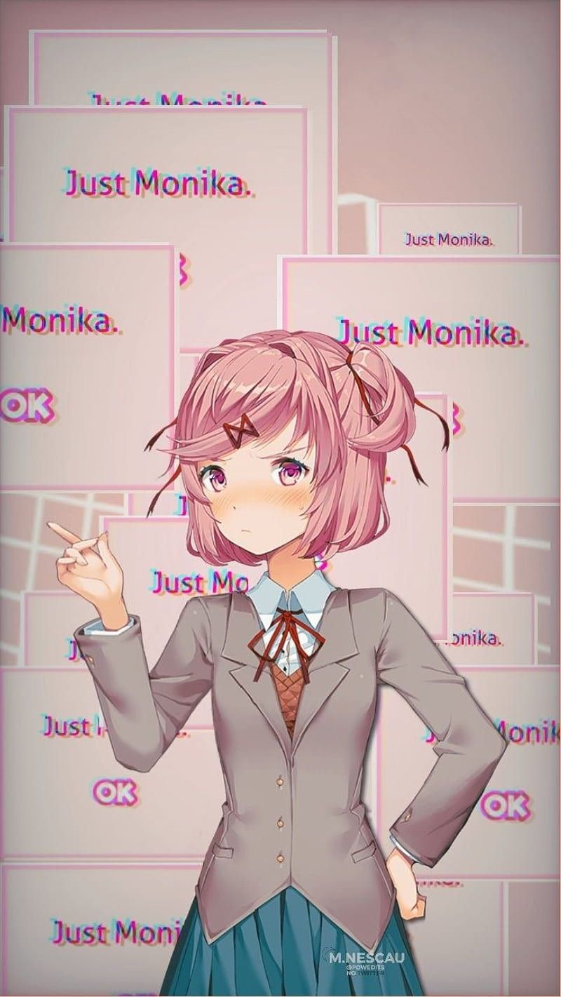 800x1421 Just Natsuki, cute, ddlc, doki doki literature club, monika, HD phone wallpaper
