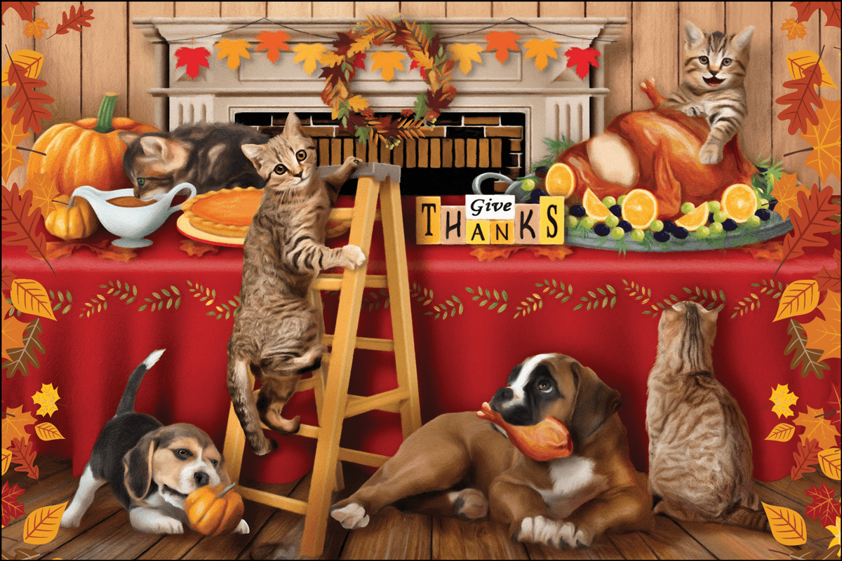 1200x800 Thanksgiving Pet Themed Reminder Postcards (GRAVYBOAT). Purchase Reminder Postcards For Veterinarians Or Groomers