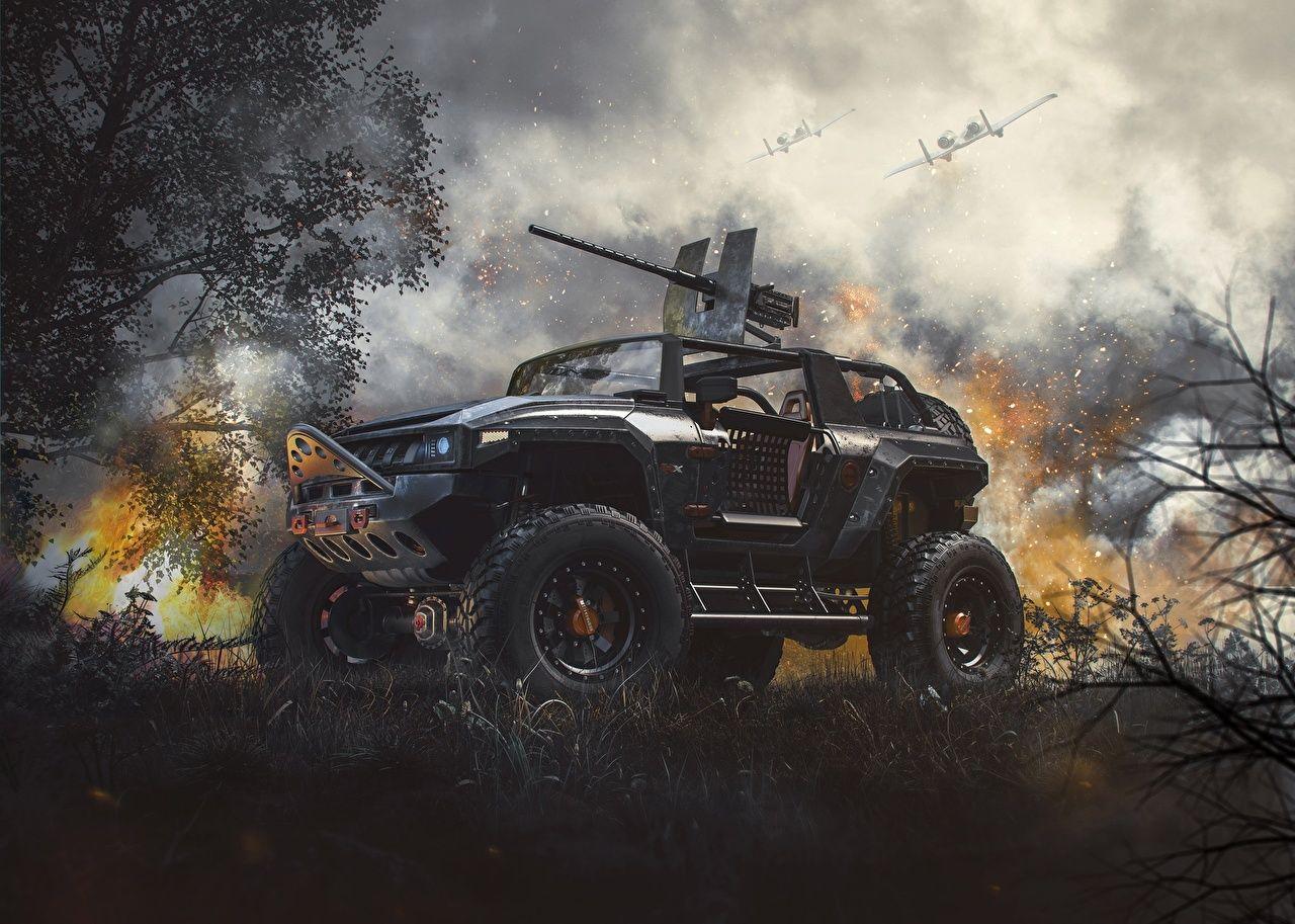 1280x913 Wallpaper Hummer Technics Fantasy Cars 3D Graphics