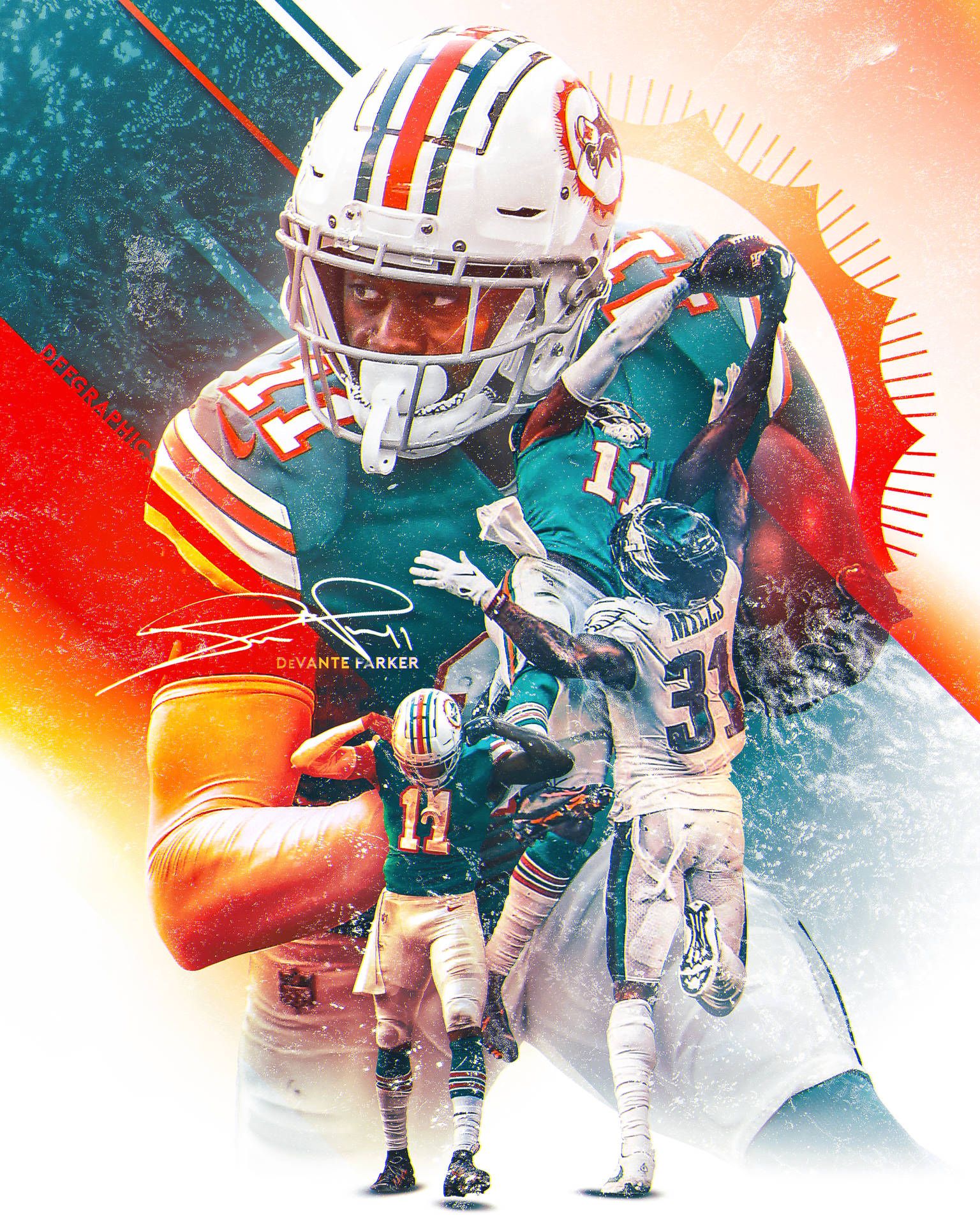 1536x1920 Download Miami Dolphins Fans, Get Ready for the Big Game with This Fun iPhone Wallpaper