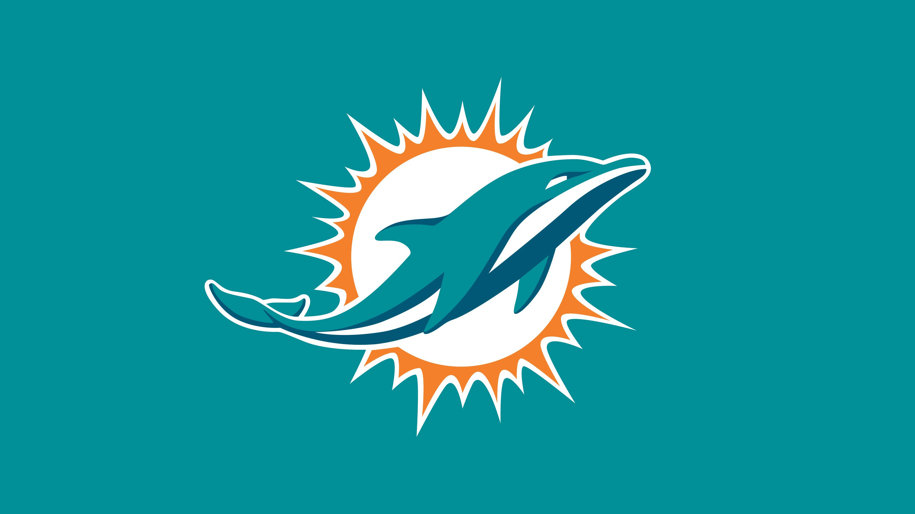 3840x2160 Miami Dolphins Wallpaper 4K, NFL team, Logo, Teal background