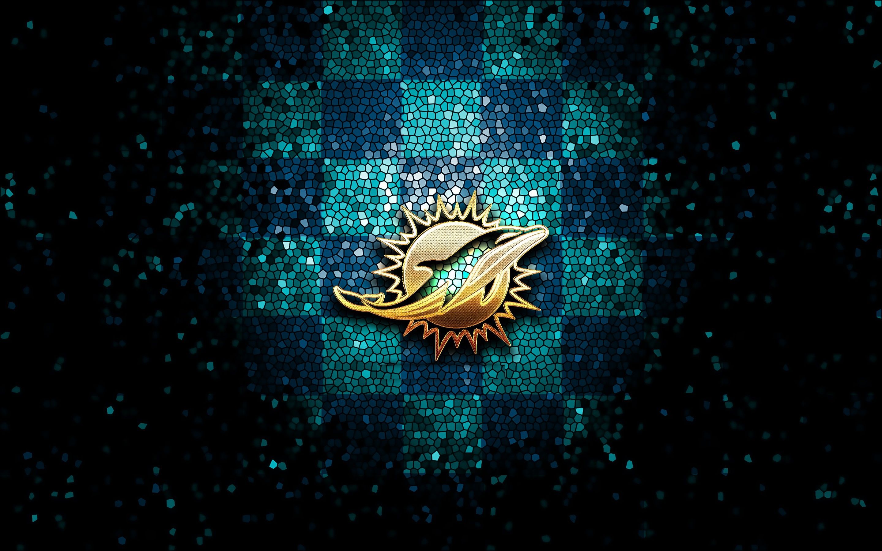 2880x1800 Wallpaper wallpaper, logo, Sport, nfl, glitter, checkered, Miami Dolphins for mobile and desktop, section спорт, resolution 2880x1800