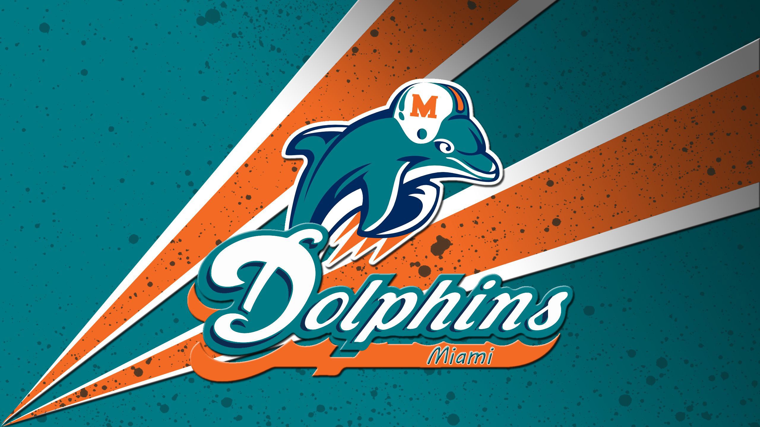 2560x1440 Miami Dolphins Logo In Orange Blue Background HD Miami Dolphins Wallpaper
