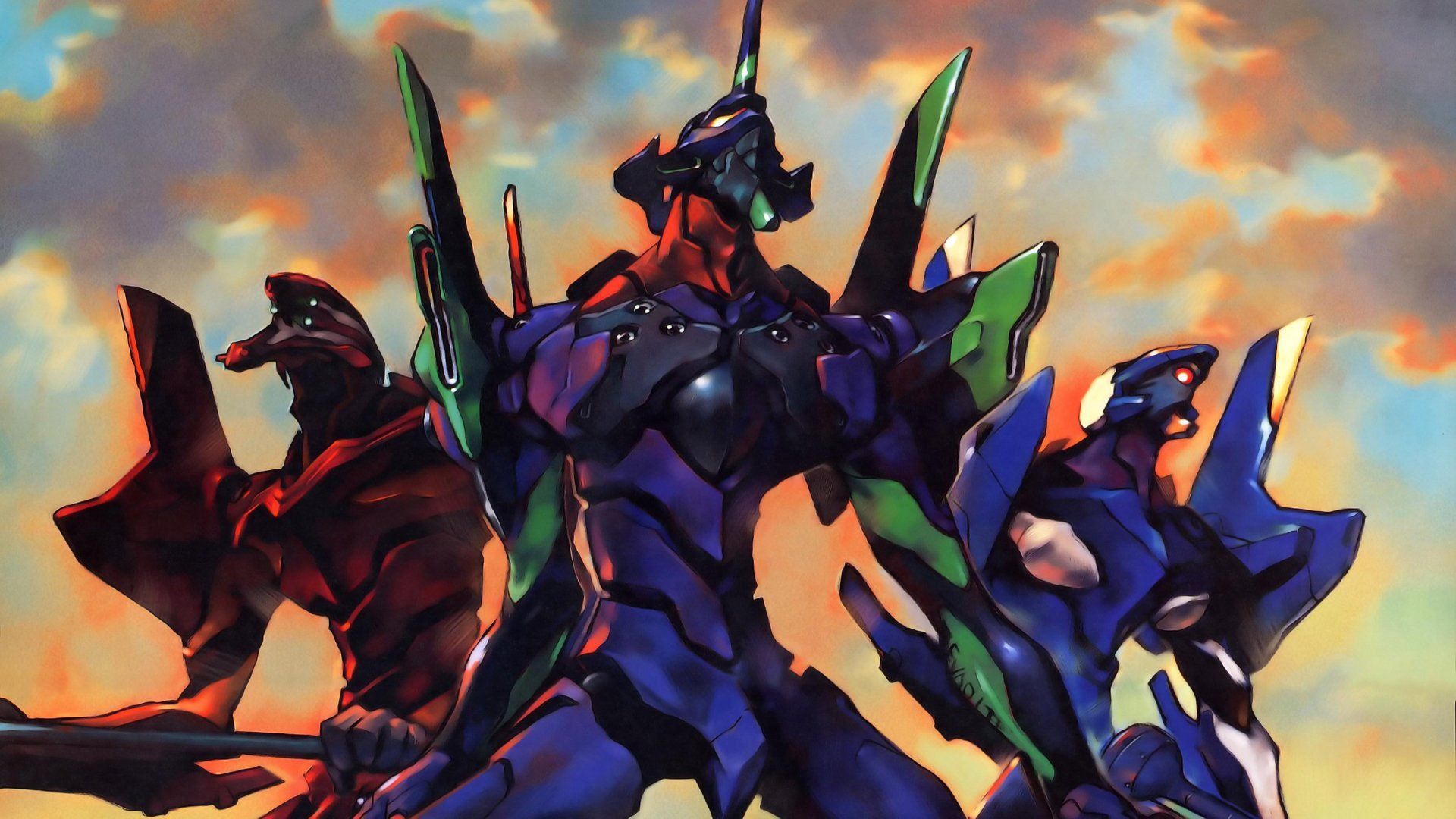 1920x1080 HD Wallpaper of Evangelion Units: A Neon Genesis Showcase