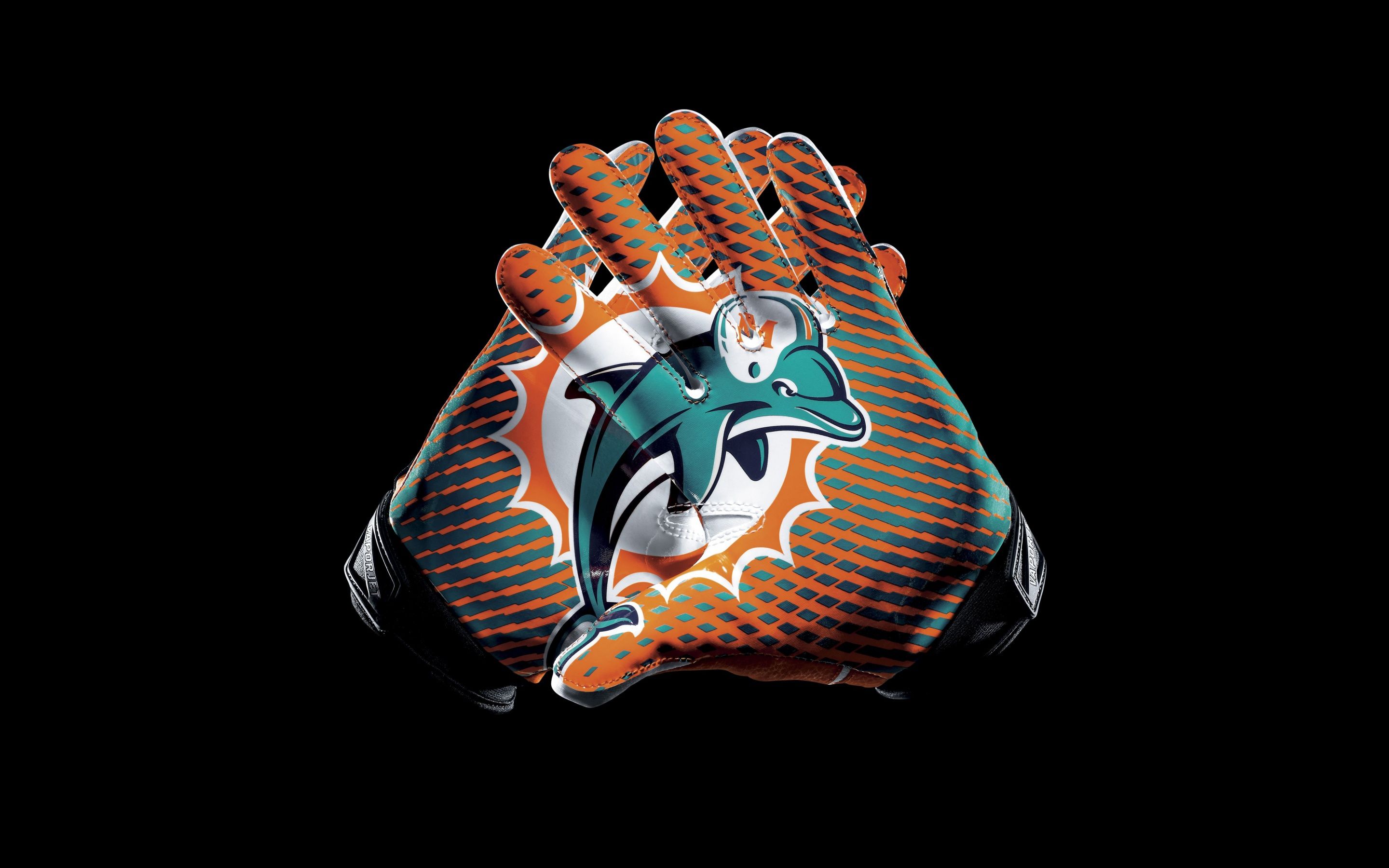 2880x1800 Miami Dolphins Wallpaper 4K, Gloves, Football team, 5K