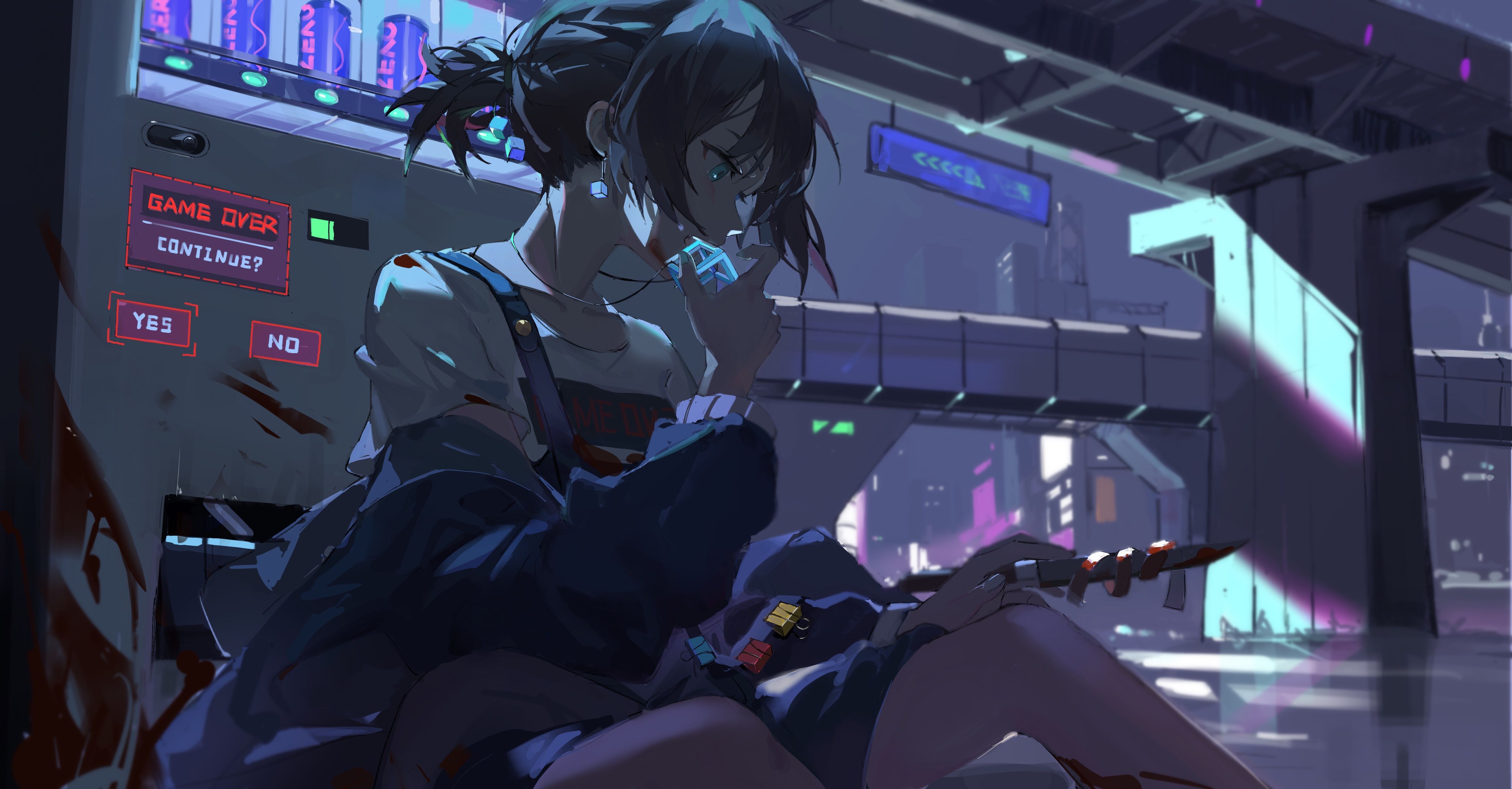 4631x2417 Game Over Girl: 4K Ultra HD Anime Wallpaper by あすにゃx2417