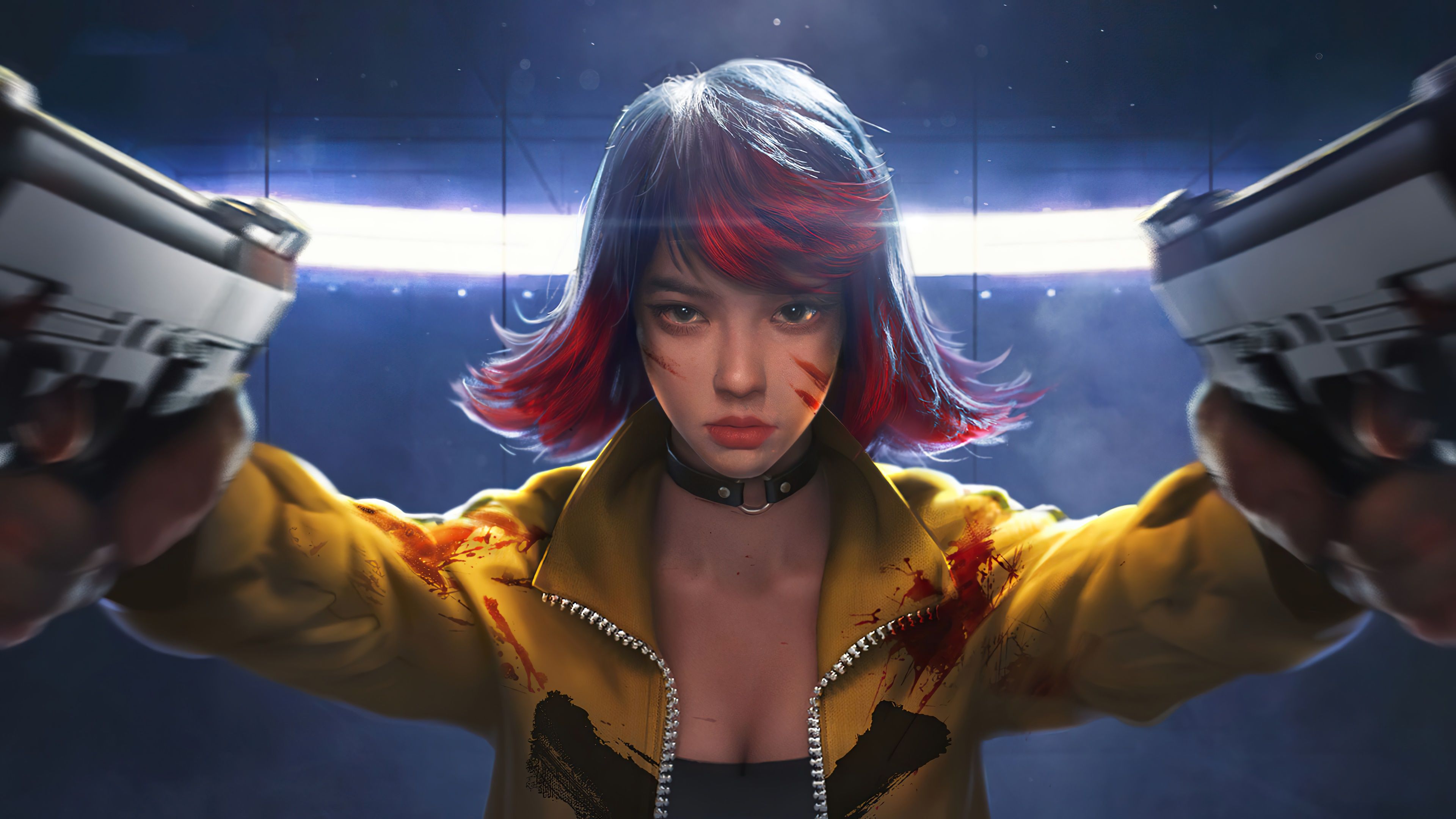 3840x2160 garena, free free, game, guns, girl, 4k, pc, HD Wallpaper