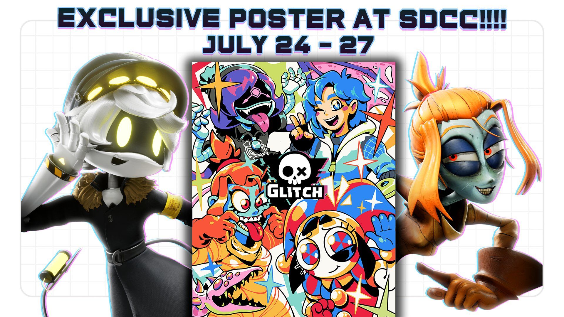 1920x1080 GLITCH On X: Heads Up!!! Glitch Is Coming To SDCC!!! ✨we're So Excited To See You There And At The Booth, There Will Be A Con Exclusive Poster Featuring Your Favourite Characters DON'T