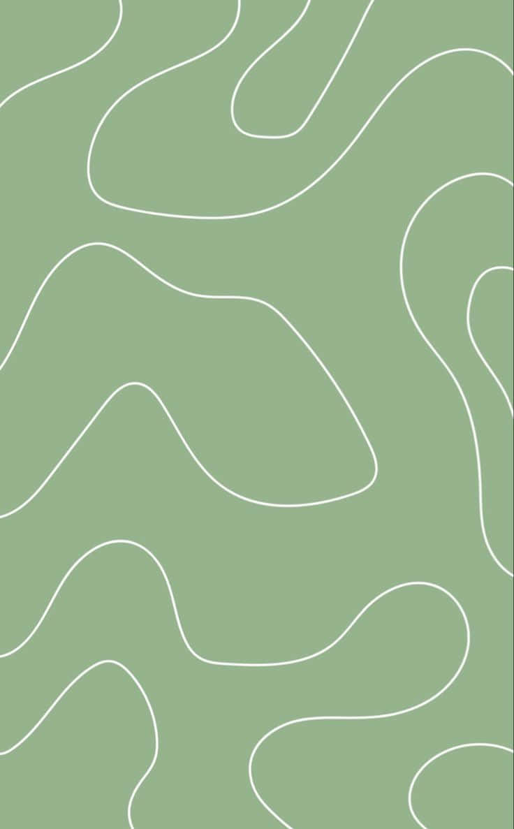 736x1187 Download A Green And White Pattern With Wavy Lines Wallpaper