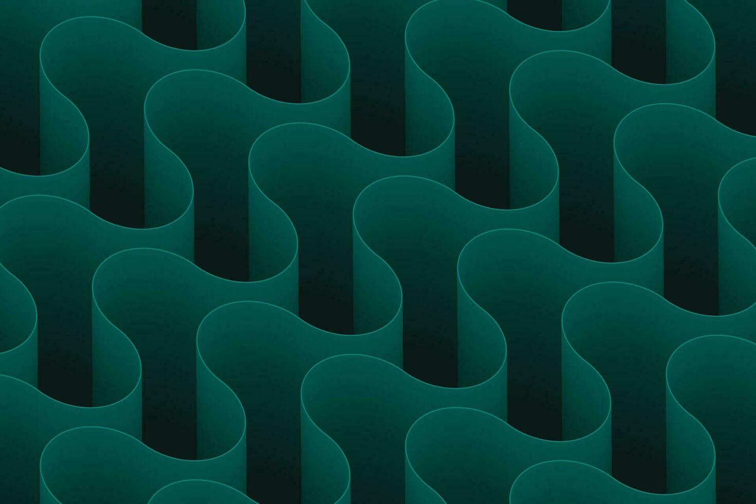 1470x980 Abstract wallpaper with a dynamic array of green wavy lines and curves forming a soft, spiraling pattern on a dark gradient background
