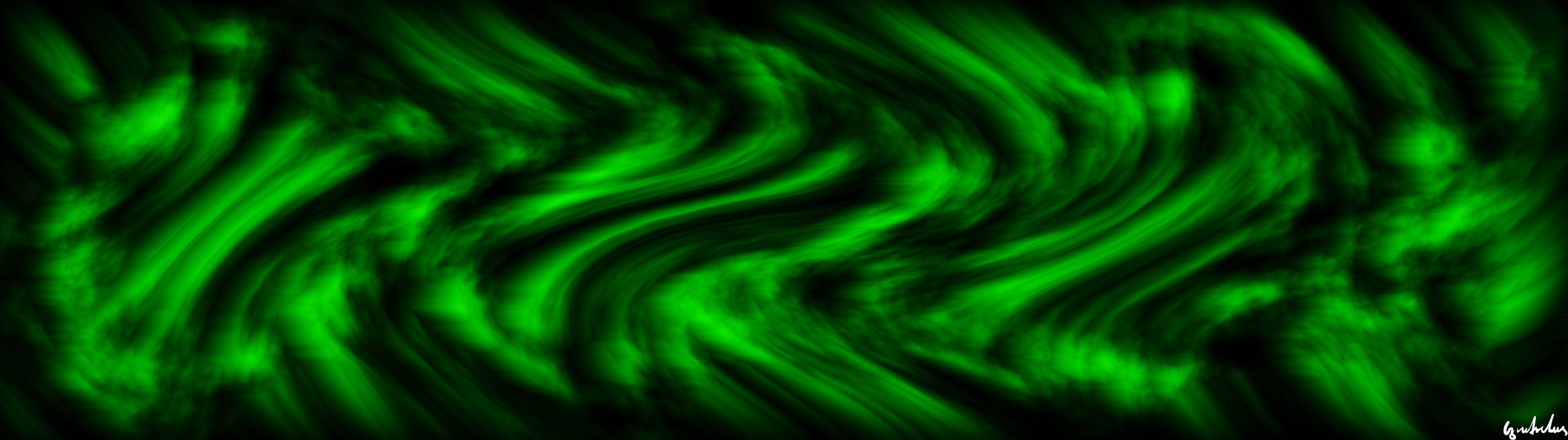 3840x1080 Download Black And Green Wavy Vertical Wallpaper