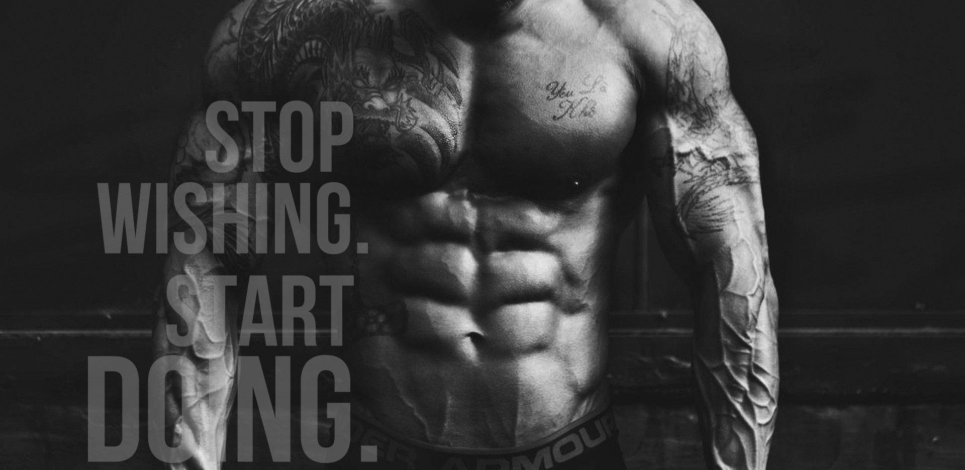1920x936 Download Fitness Motivations Stop Wishing Wallpaper