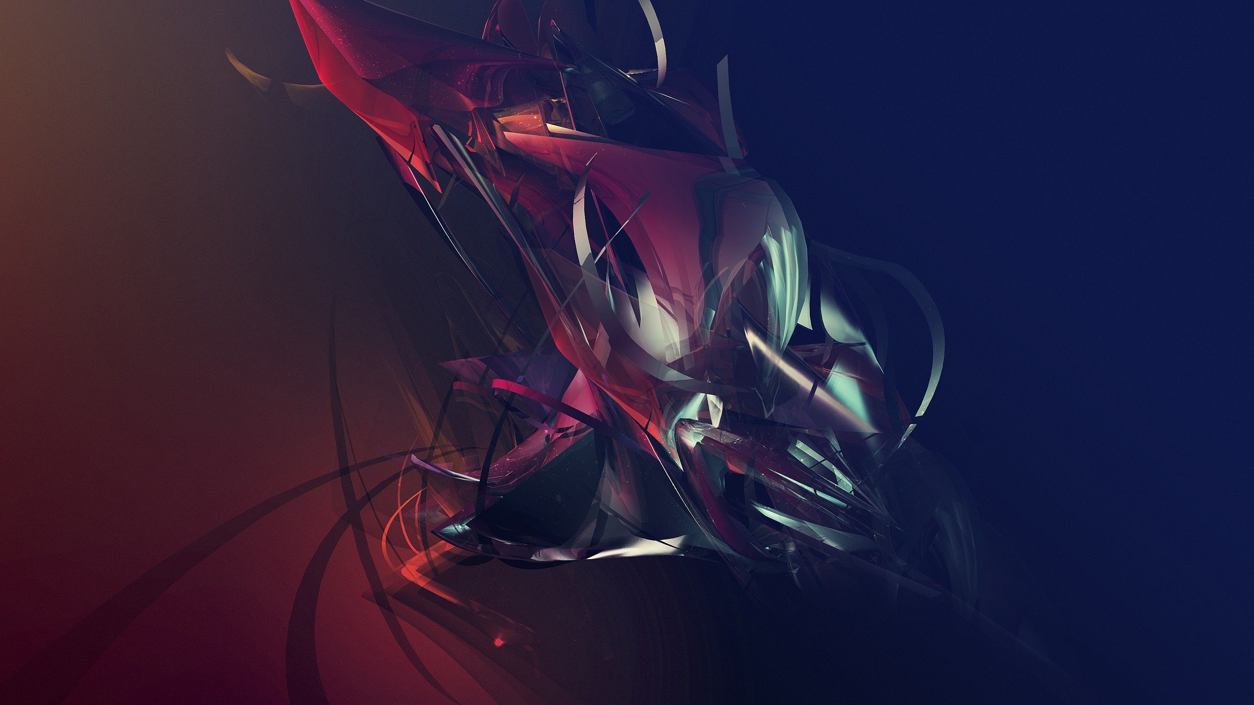 2560x1440 Wallpaper Red and Blue Abstract Painting, Background Free Image