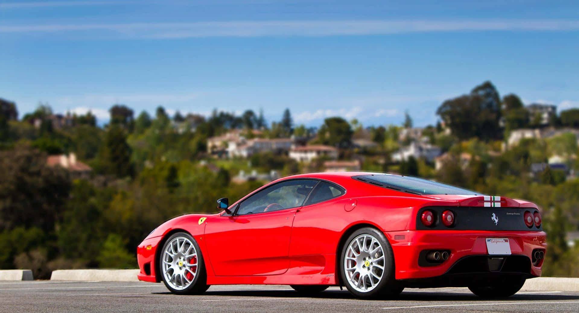 1919x1038 Download Stunning Red Ferrari 360 Modena on Open Road Wallpaper