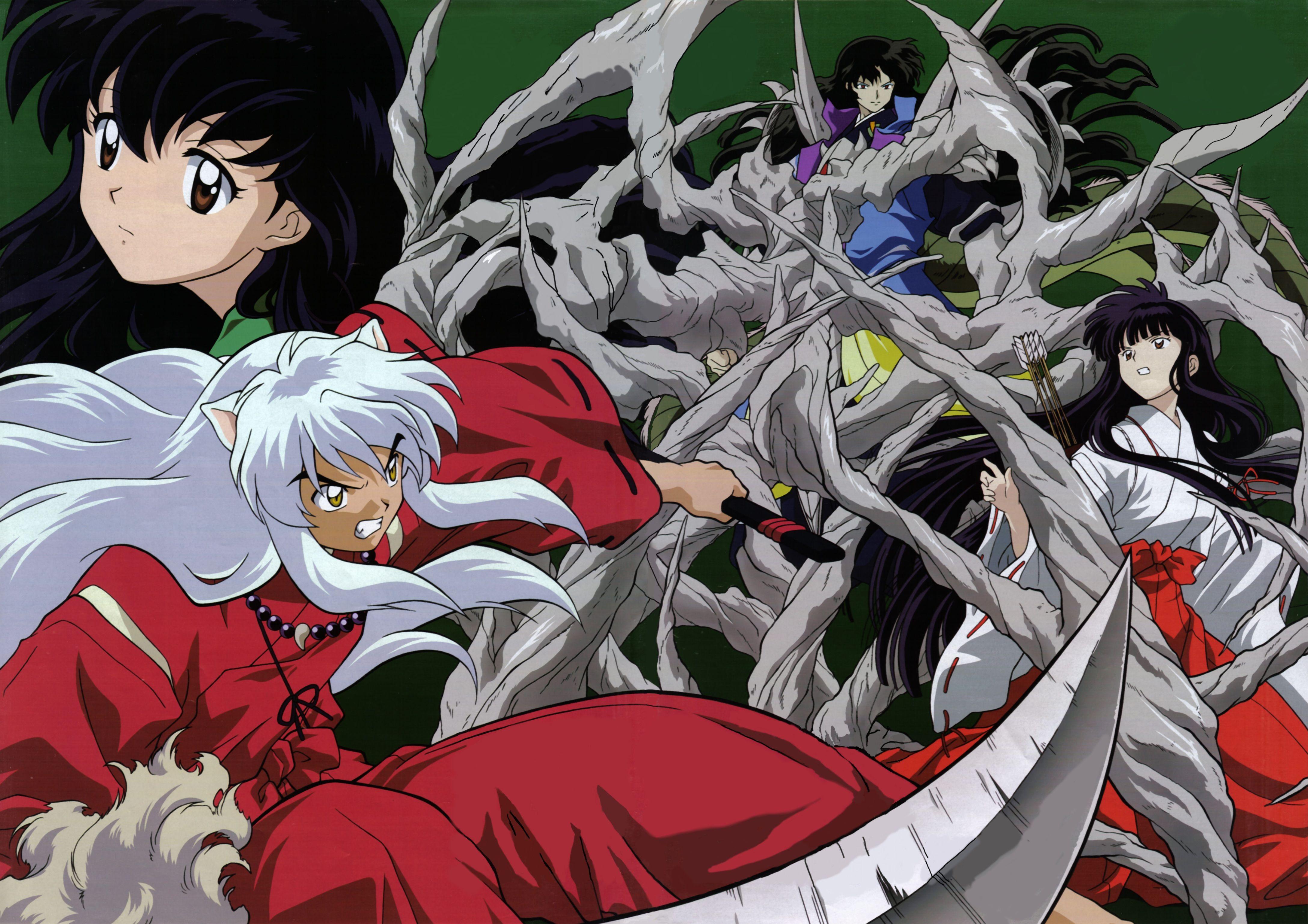 4352x3076 Inuyasha Kagome And Naraku Wallpaper & Background