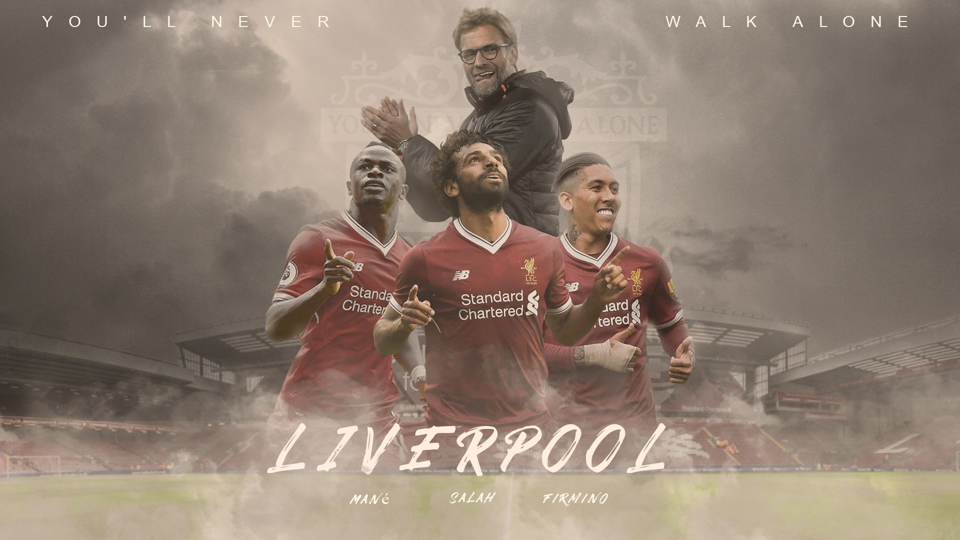 1920x1080 Wallpaper Premier League, Liverpool FC, Anfield Road, mane, LFC, Mohamed Salah, Firmino for mobile and desktop, section спорт, resolution 1920x1080