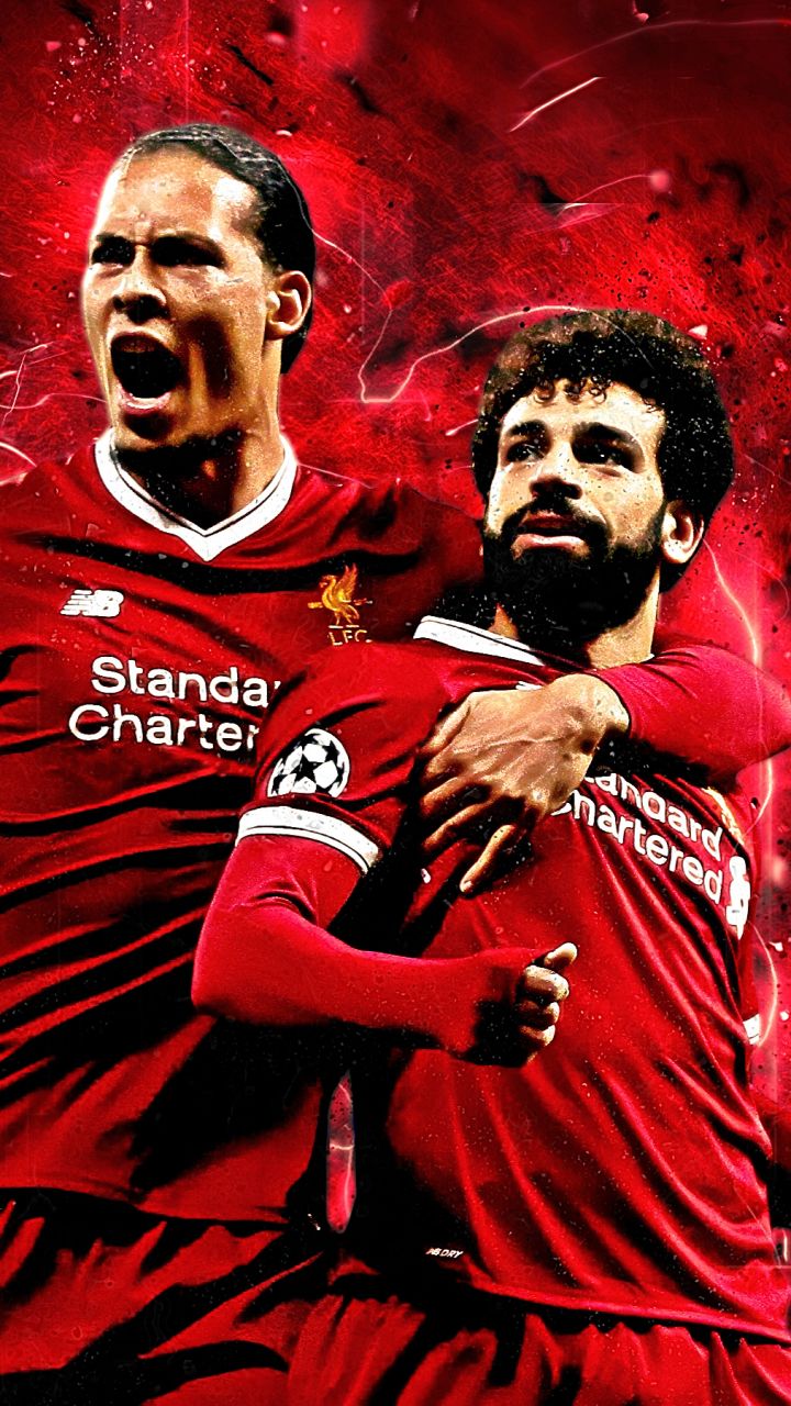720x1280 Phone wallpaper: Liverpool F C, Mohamed Salah, Virgil Van Dijk, Sports, Soccer 1146439