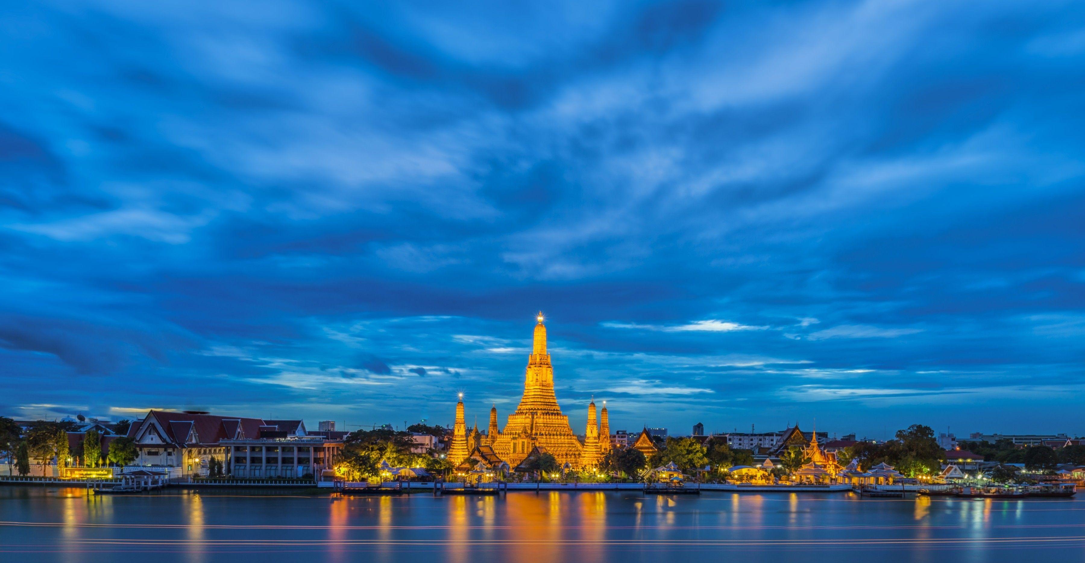 3600x1870 Wat Arun, Bangkok Hình nền và Hình nền Full HD.  3600x1870
