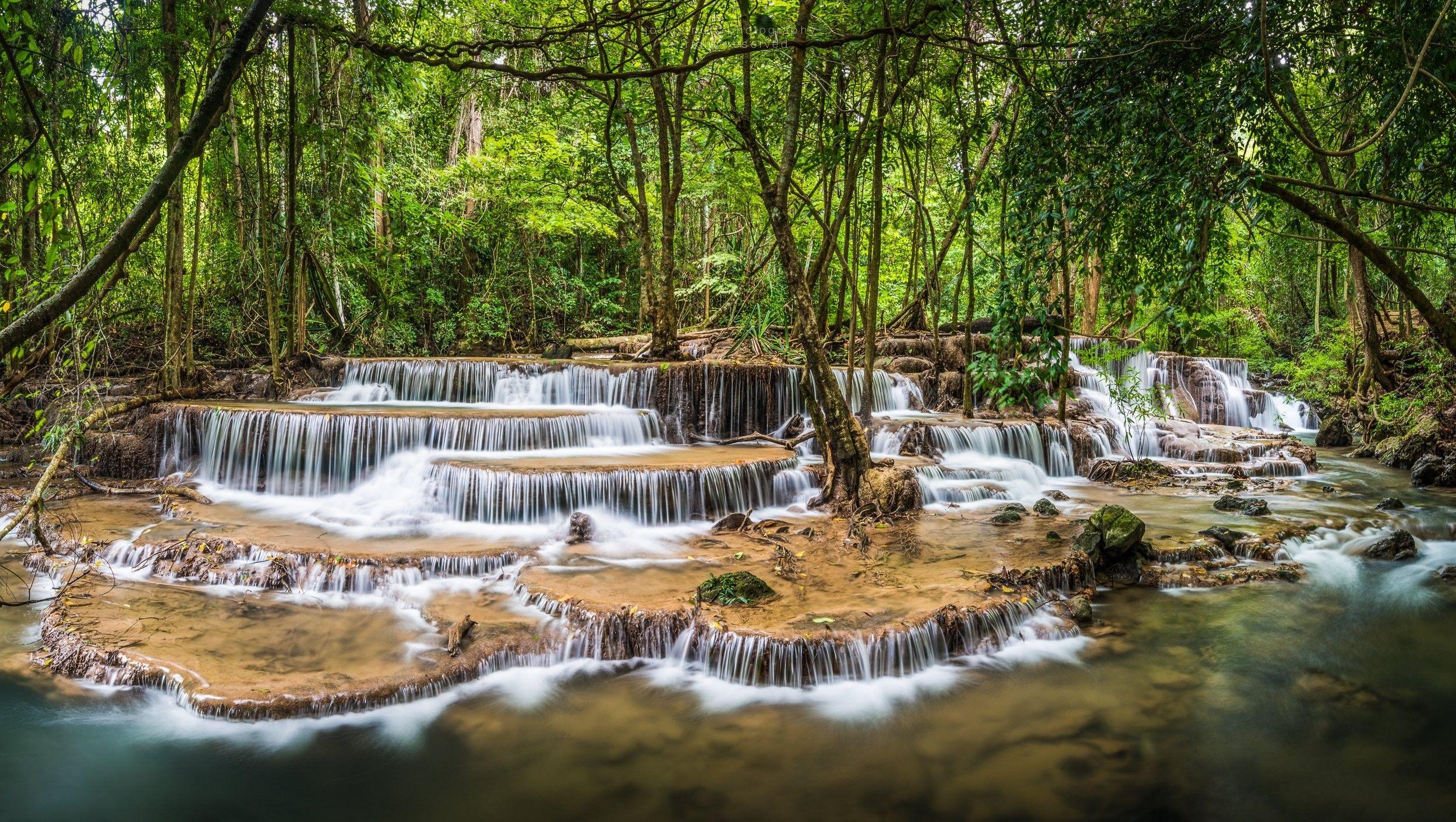 2500x1411 Thác nước: Rừng Kanjanaburi Thái Lan Thác nước sông Jungle