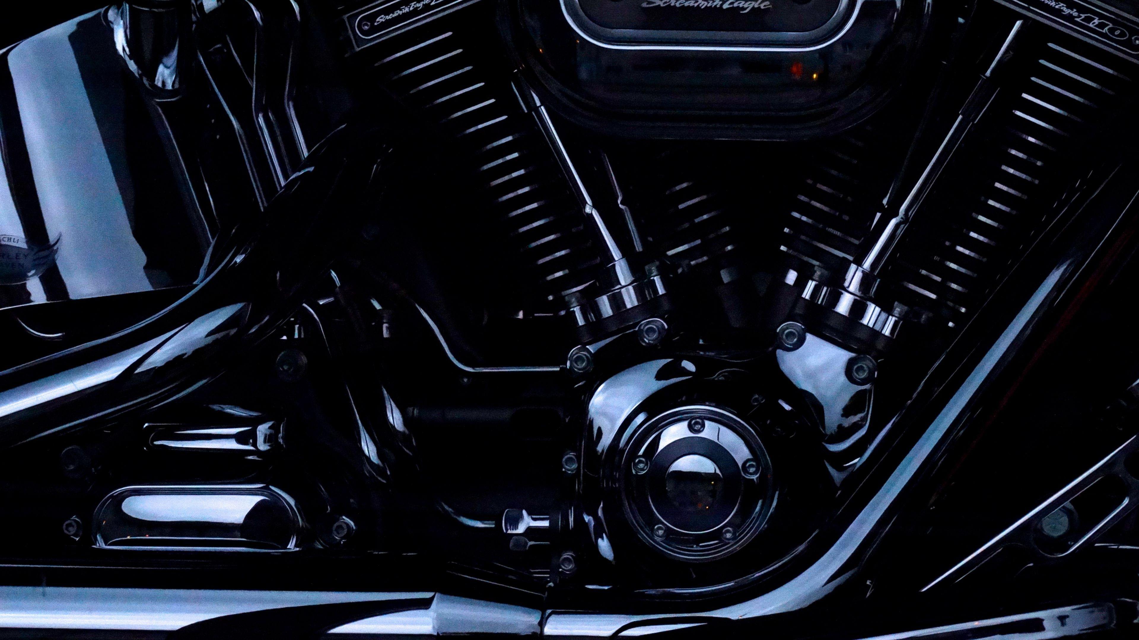 3840x2160 Download wallpaper 3840x2160 engine, harley davidson, motorcycle