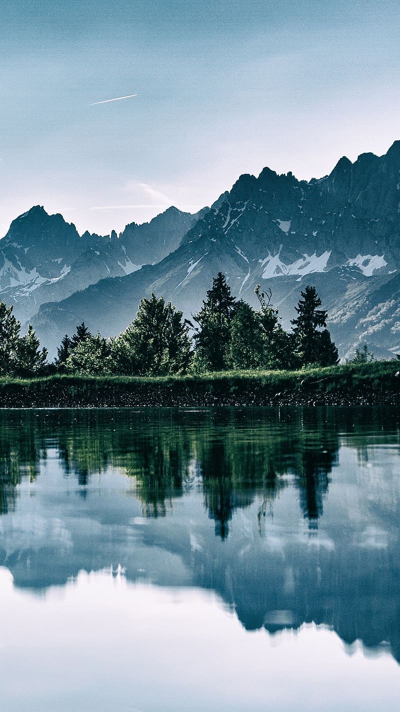 800x1422 Water And Mountains, Nature, Greenery, Trees, 8 K, HD Phone Wallpaper