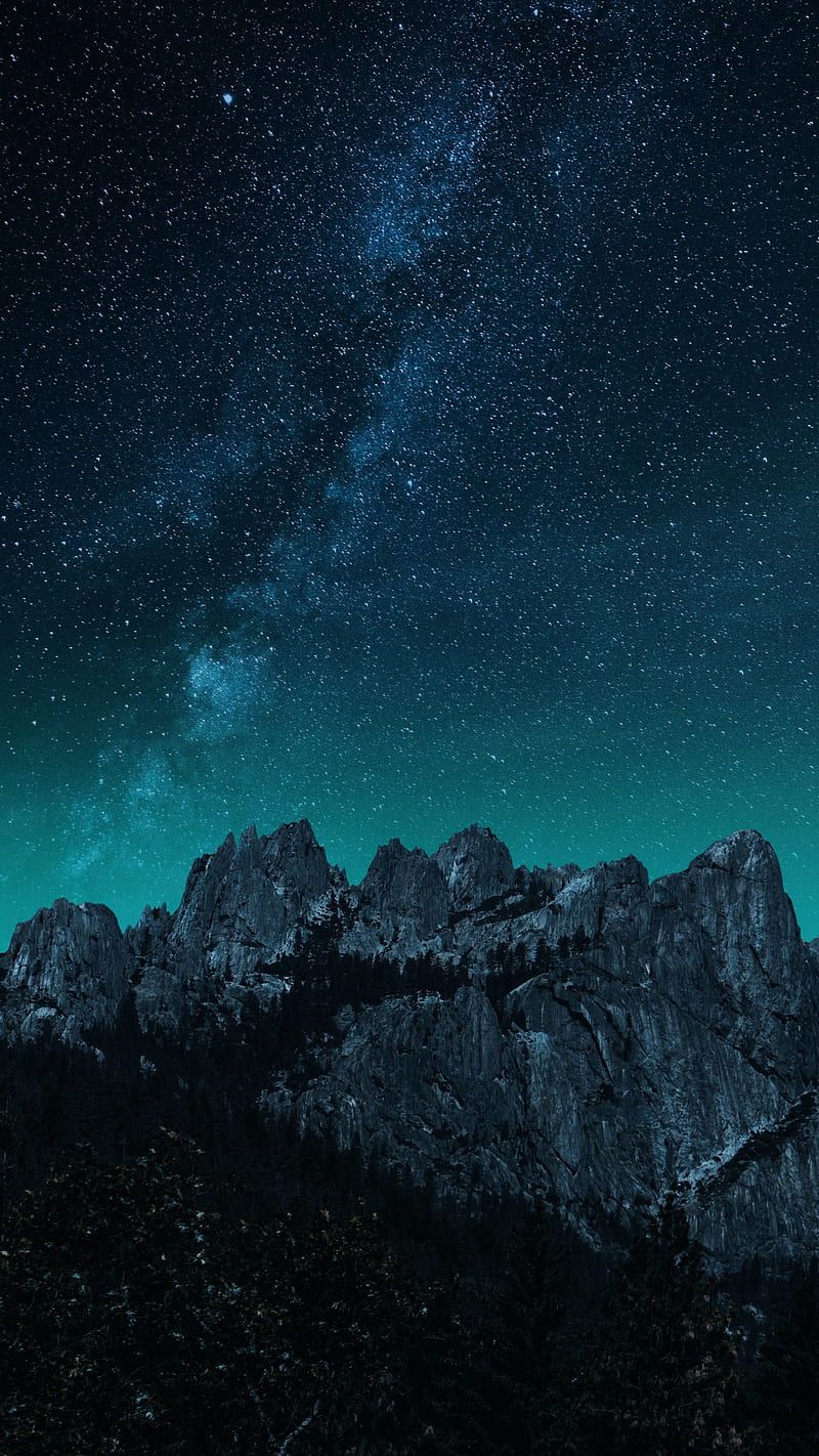 800x1422 Night Sky, edge, mountain, night, plus, sky, space, star, stars, HD phone wallpaper