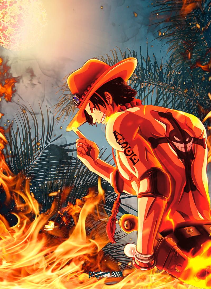 800x1095 Ace, fire, one piece, portgas d ace, HD phone wallpaper