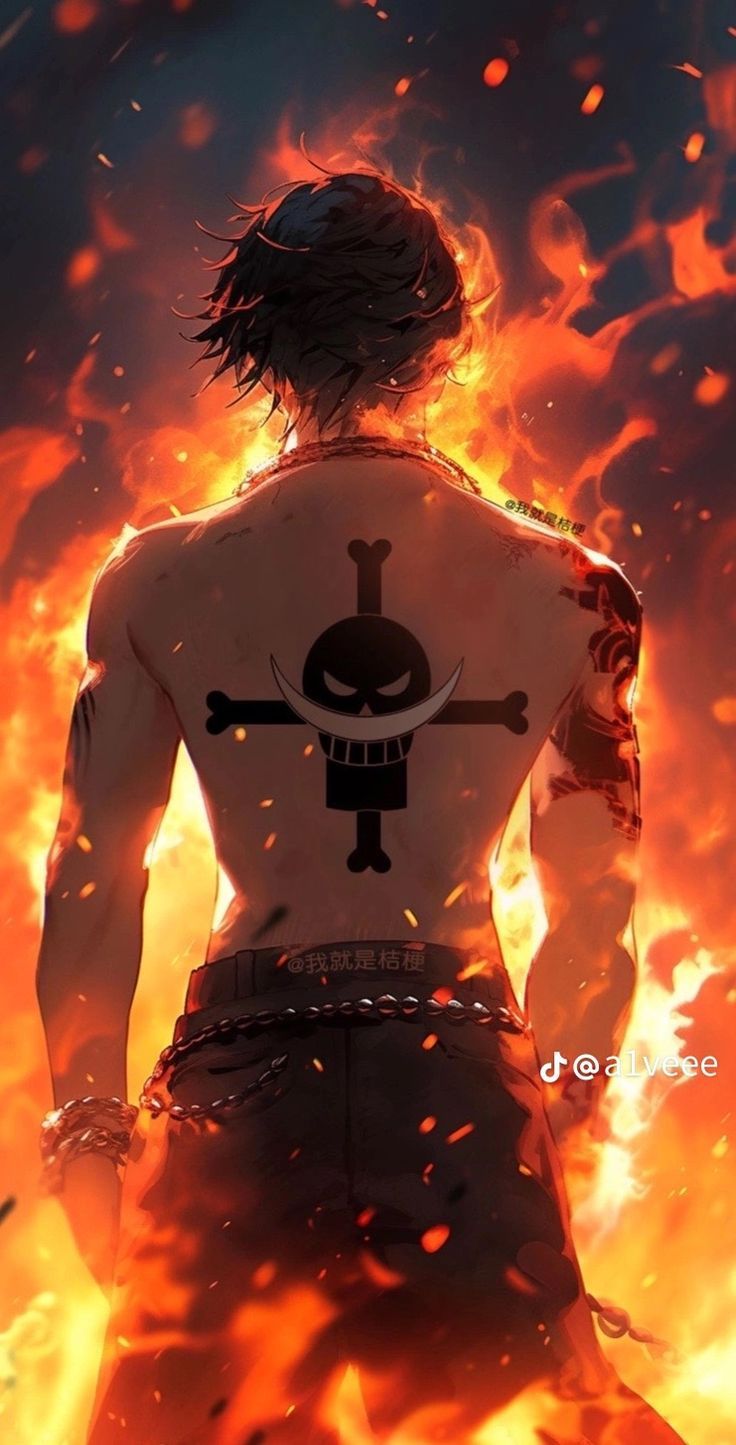 736x1445 One Piece Ace iPhone Wallpaper