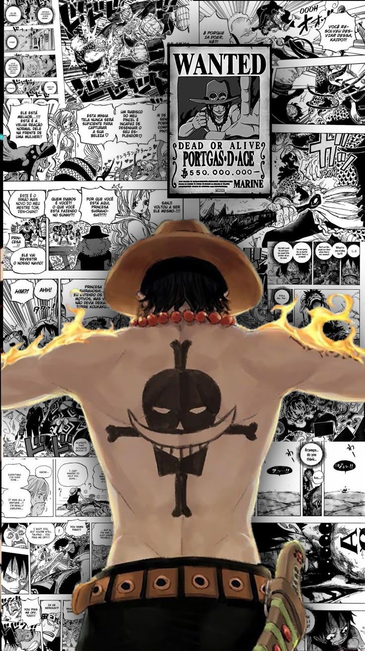 736x1312 Ace one piece manga wallpaper 4k