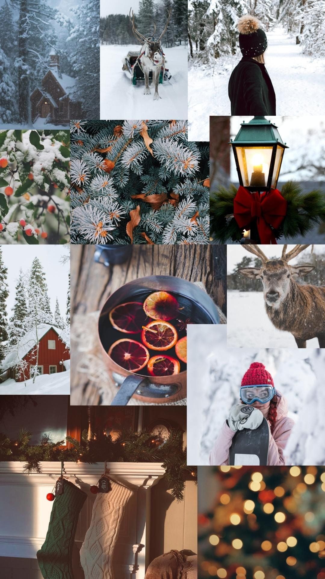 1080x1920 Christmas Collage Aesthetic Wallpaper: Creating A Festive Wonderland