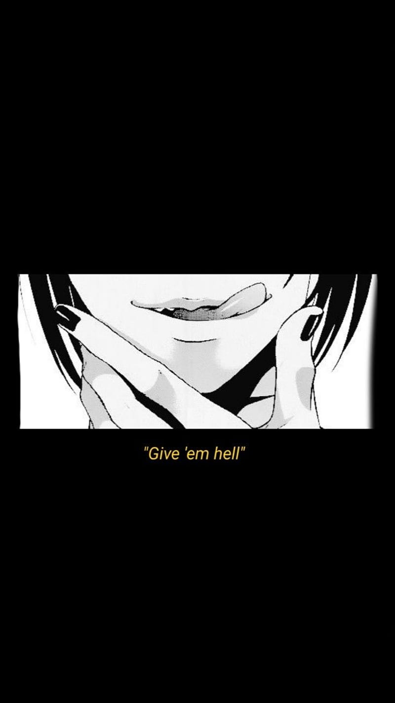 800x1422 Black And White Grunge Anime, HD phone wallpaper
