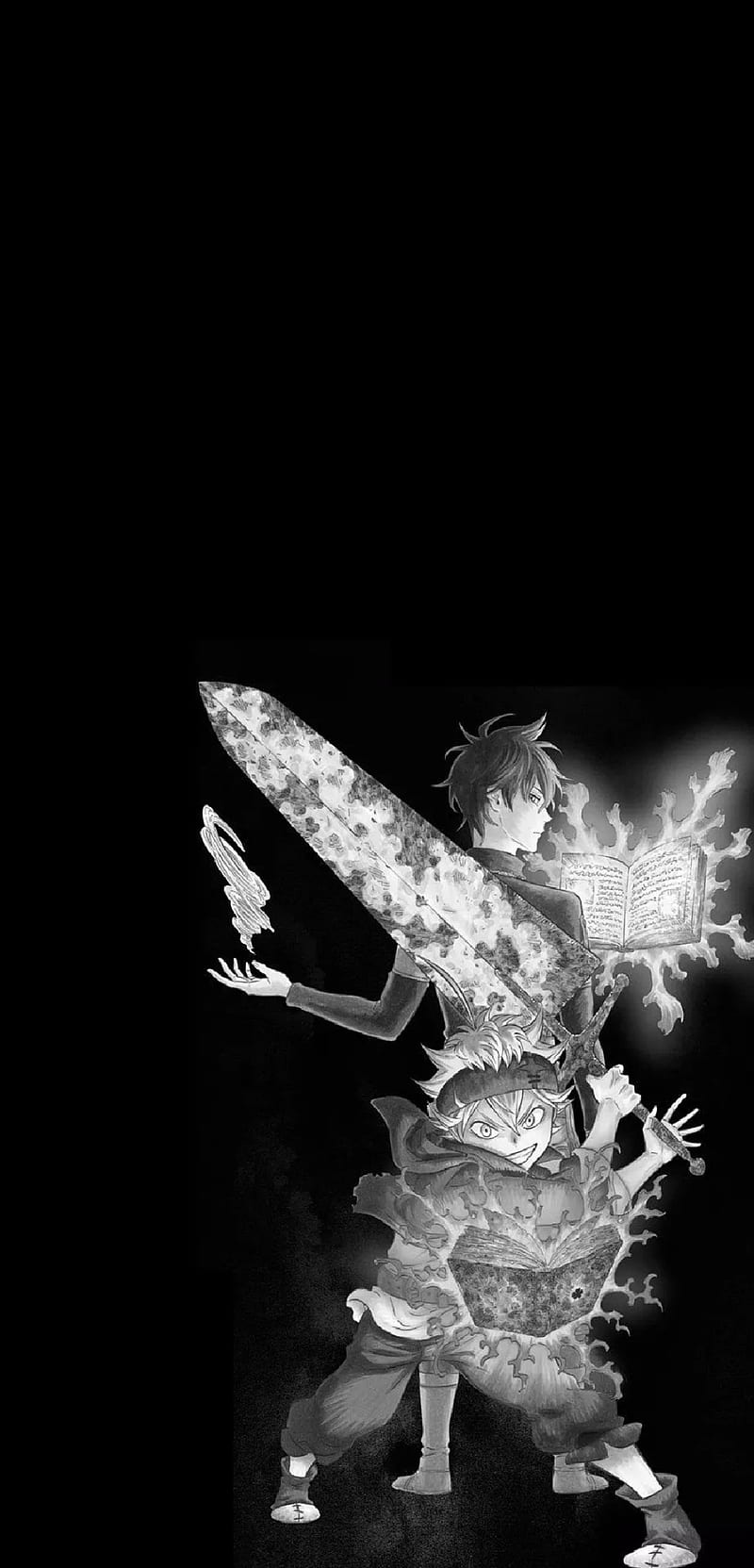 800x1663 Asta and yono, anime, black, black clover, manga, warrior, white, HD phone wallpaper