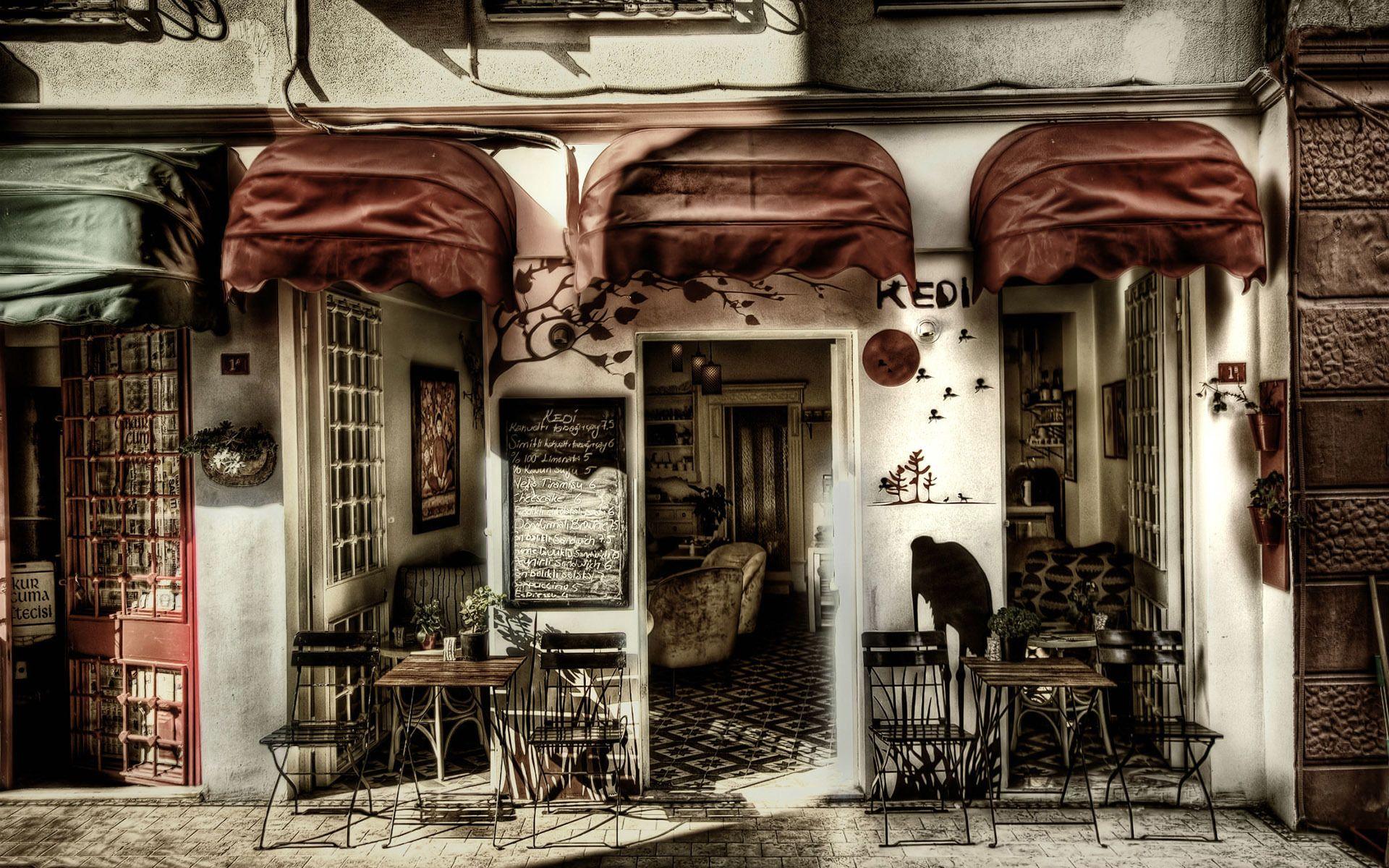 1920x1200 Coffee Shop Desktop Background. Vintage
