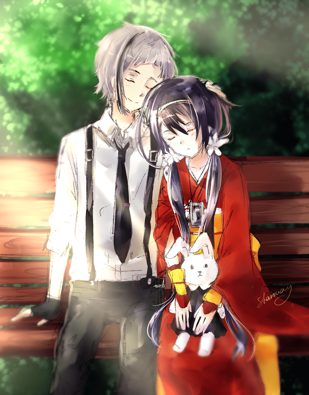 1024x1309 Bungou Stray Dogs / Izumi Kyoka & Nakajima Atsushi. Stray dogs