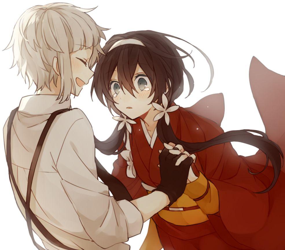 985x865 Nakajima Atsushi and Izumi Kyouka #holdinghands facetoface. Stray