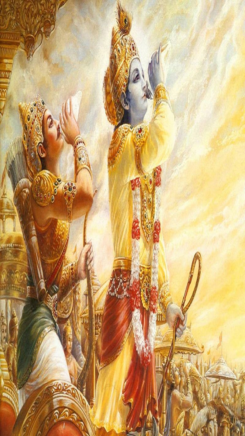 800x1422 Krishna, arjun, mahabharat, shri krishna, HD phone wallpaper