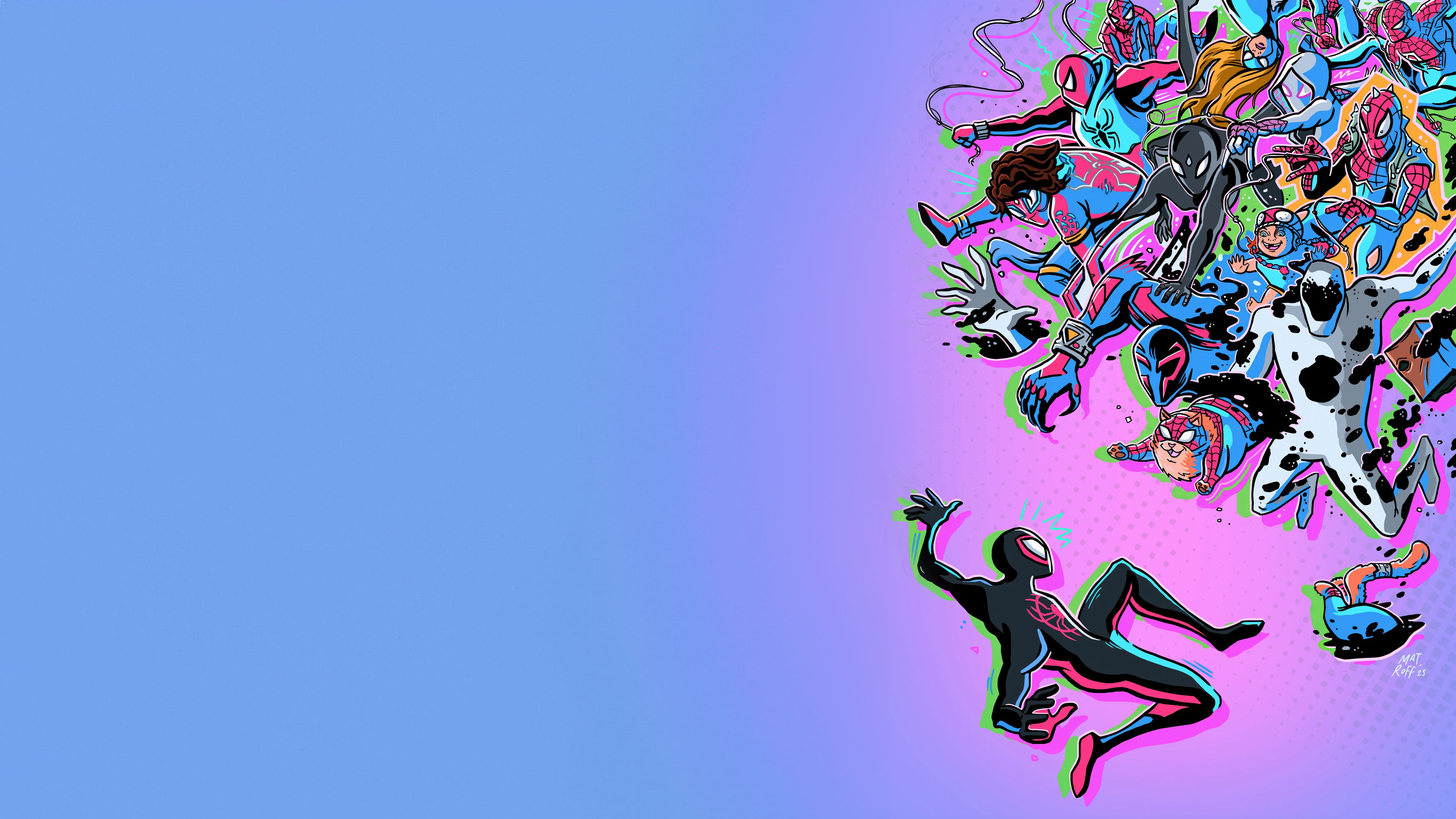 5120x2880 Spider Man Across The Spider Verse Minimal Character Poster Wallpaper, HD Movies 4K Wallpaper, Image and Background