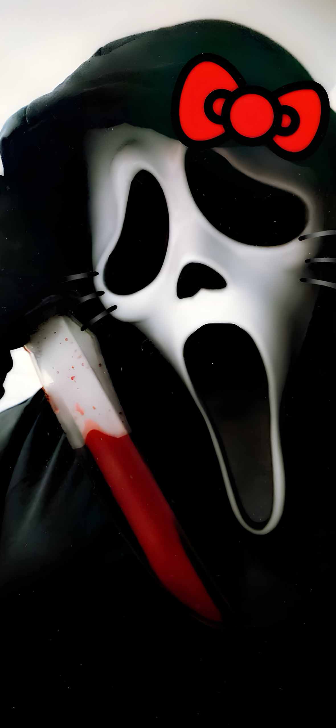 1180x2554 Hello Kitty Ghostface Horror Wallpaper Phone Wallpaper