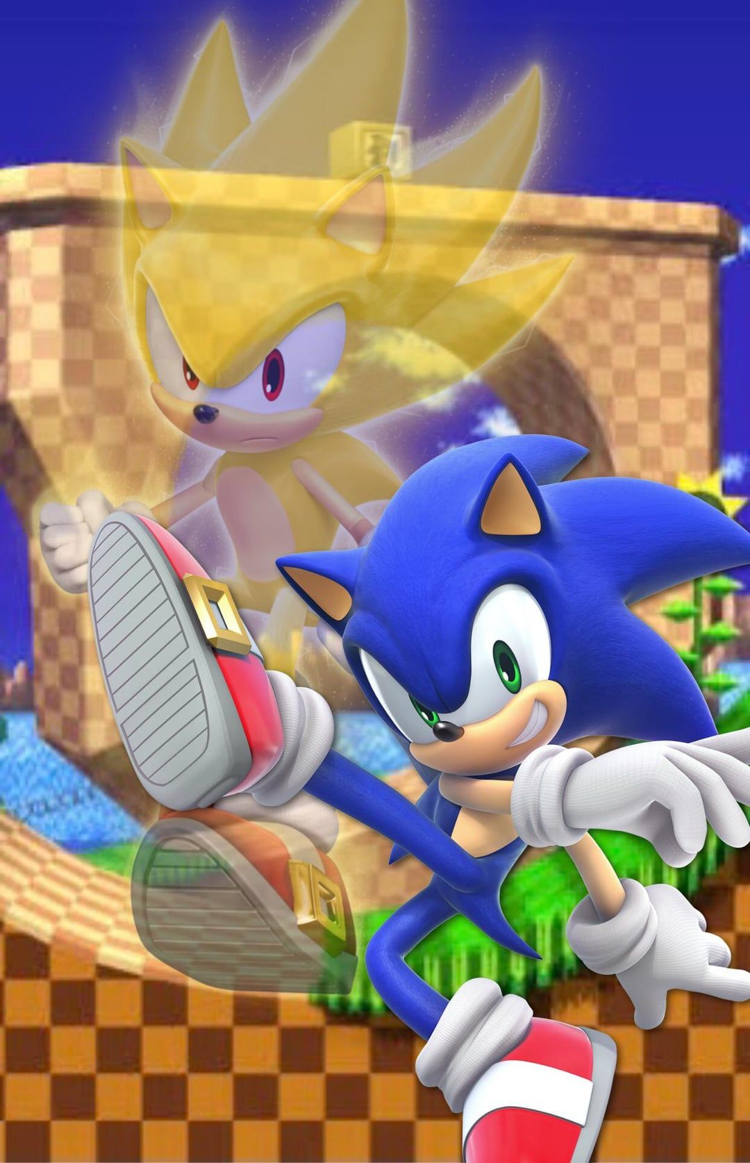 1080x1674 Sonic with Super Sonic wallpaper
