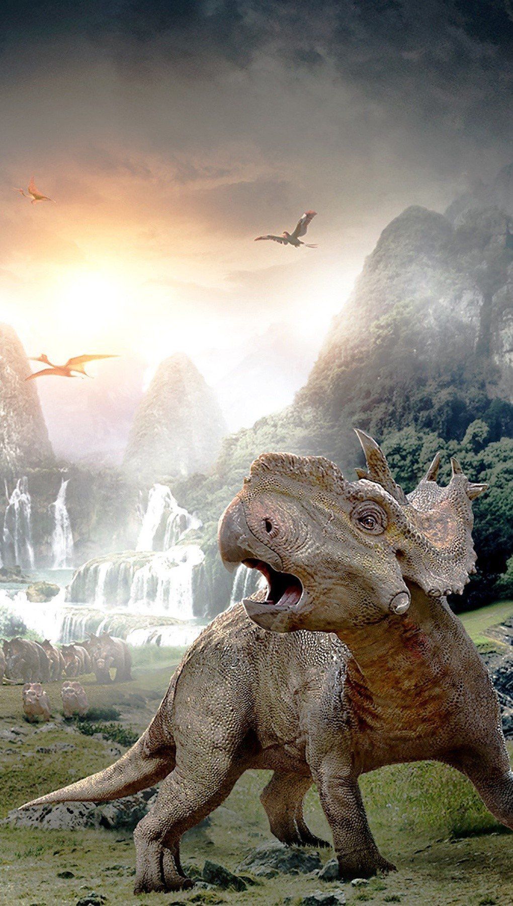 1020x1800 Walking among dinosaurs Wallpaper for iPhone and Mobile Phone