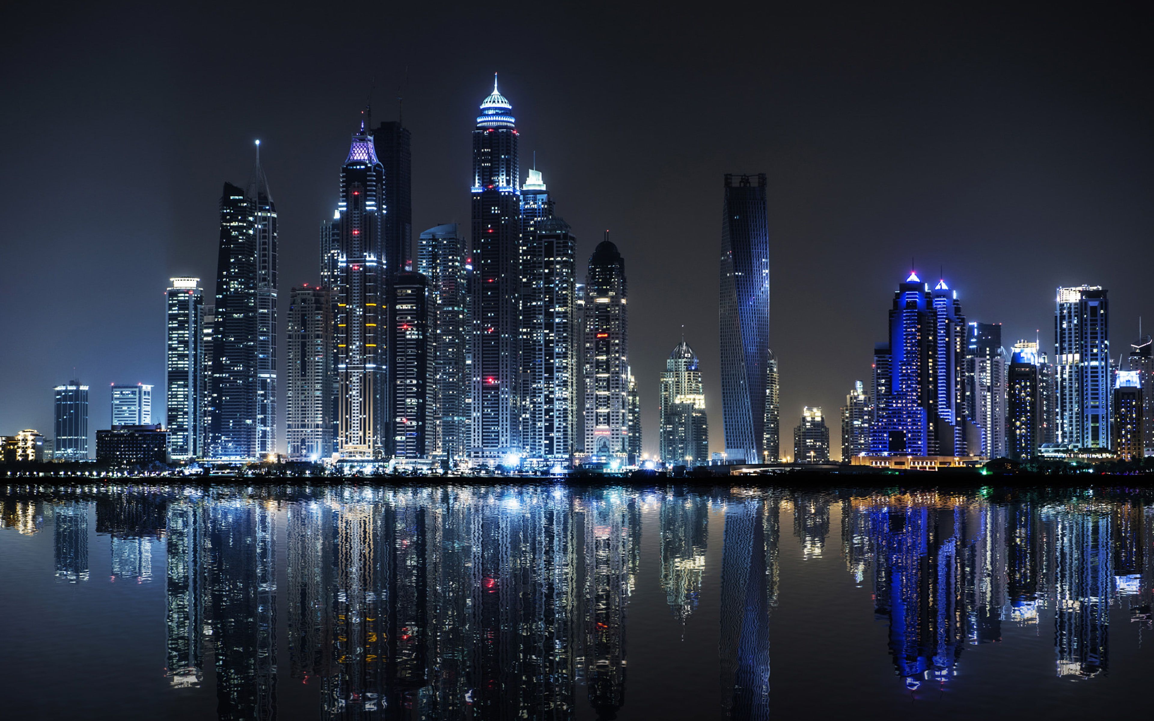 3840x2400 Dubai Night Wallpaper Free Dubai Night Background
