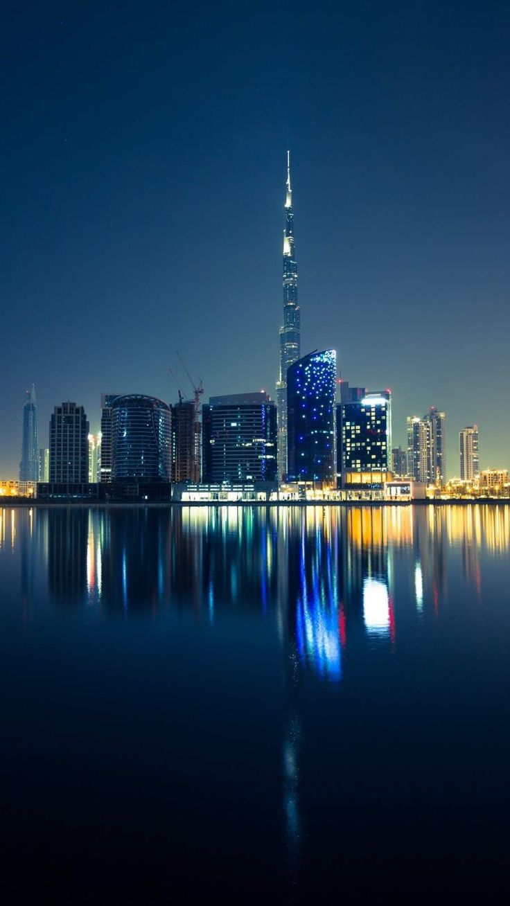 736x1308 Dubai Skyscrapers Emirates UAE Night iPhone Wallpaper