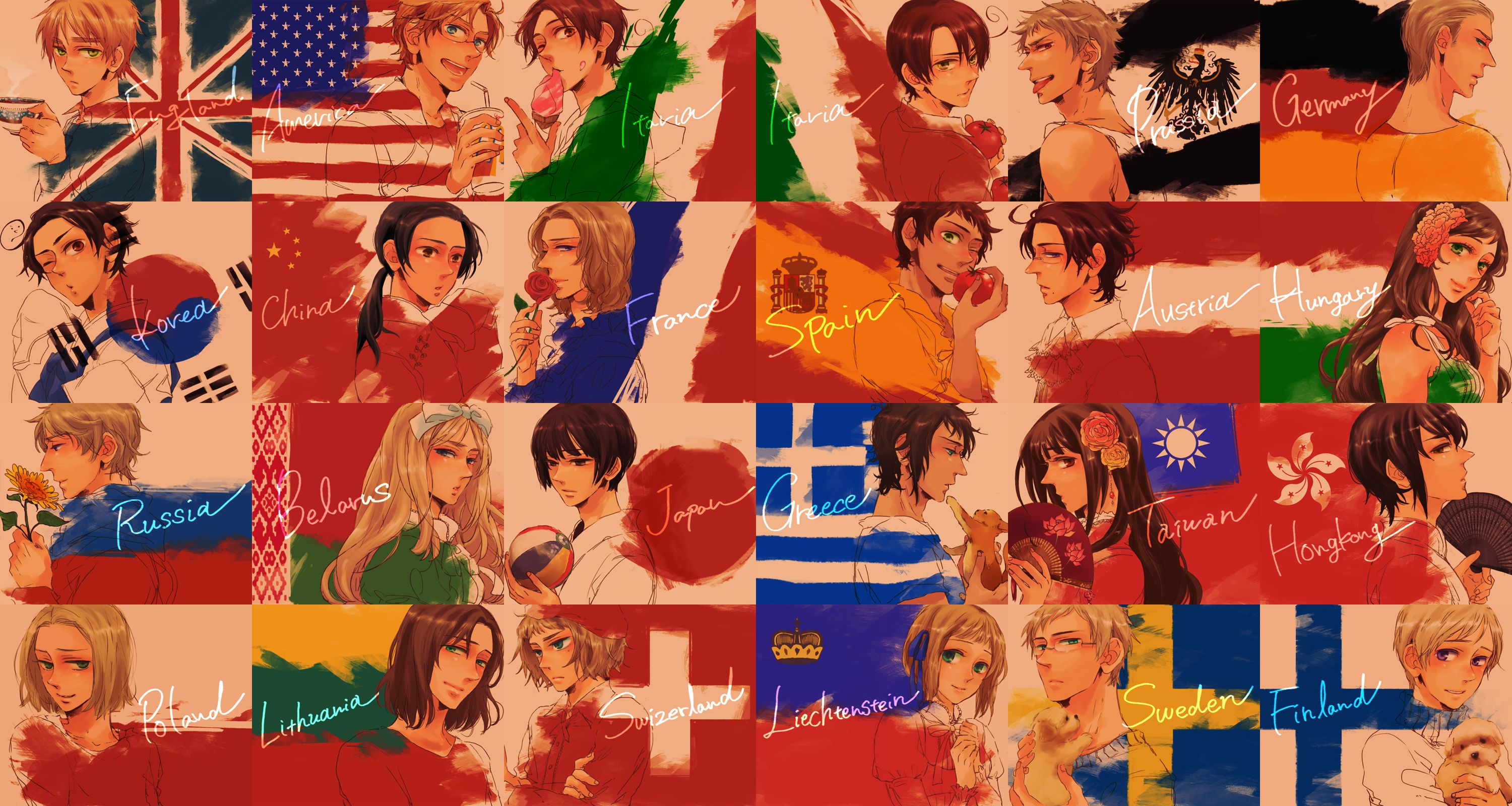 3000x1600 Wallpaper country, Axis Powers, hetalia for mobile and desktop, section прочее, resolution 3000x1600