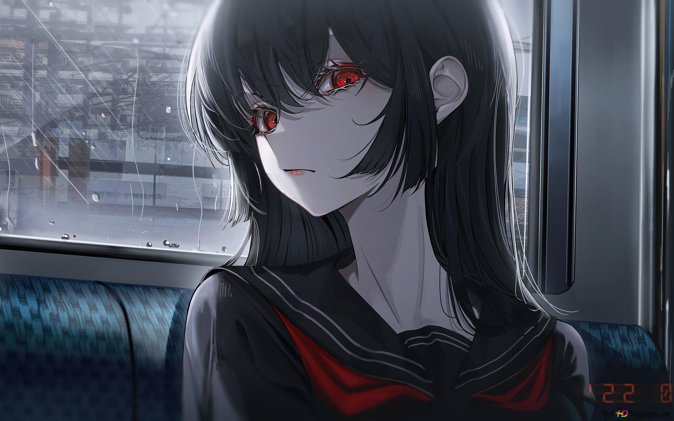 2560x1600 Girl in high school has red eyes 8K wallpaper download