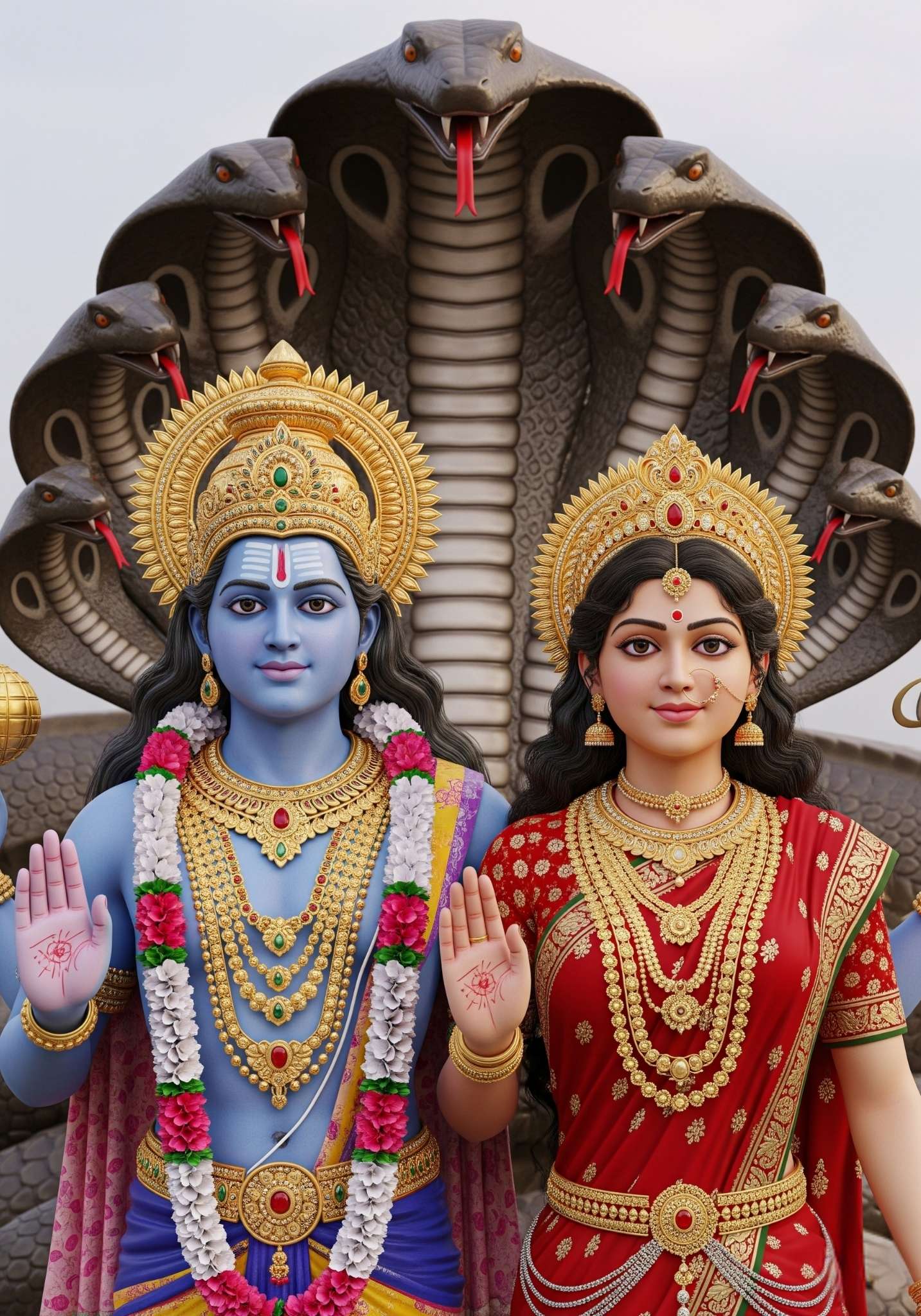 1433x2048 Vishnu Lakshmi with Sheshnag