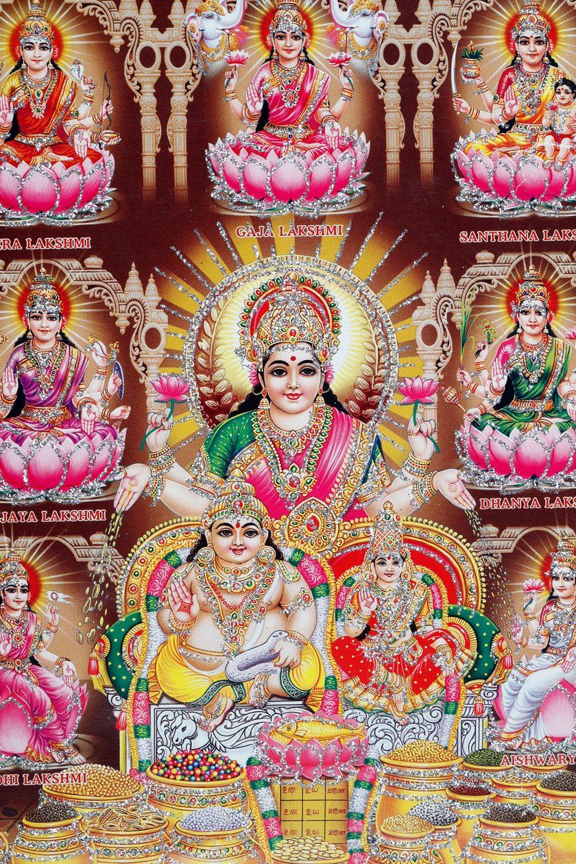 840x1260 Lakshmi, the wife of Vishnu, is goddess of prosperity, good fortune, and beauty